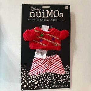 Disney nuiMOs Outfit for Labubu Monsters Holiday Red Holiday Sweater Cane Pants
